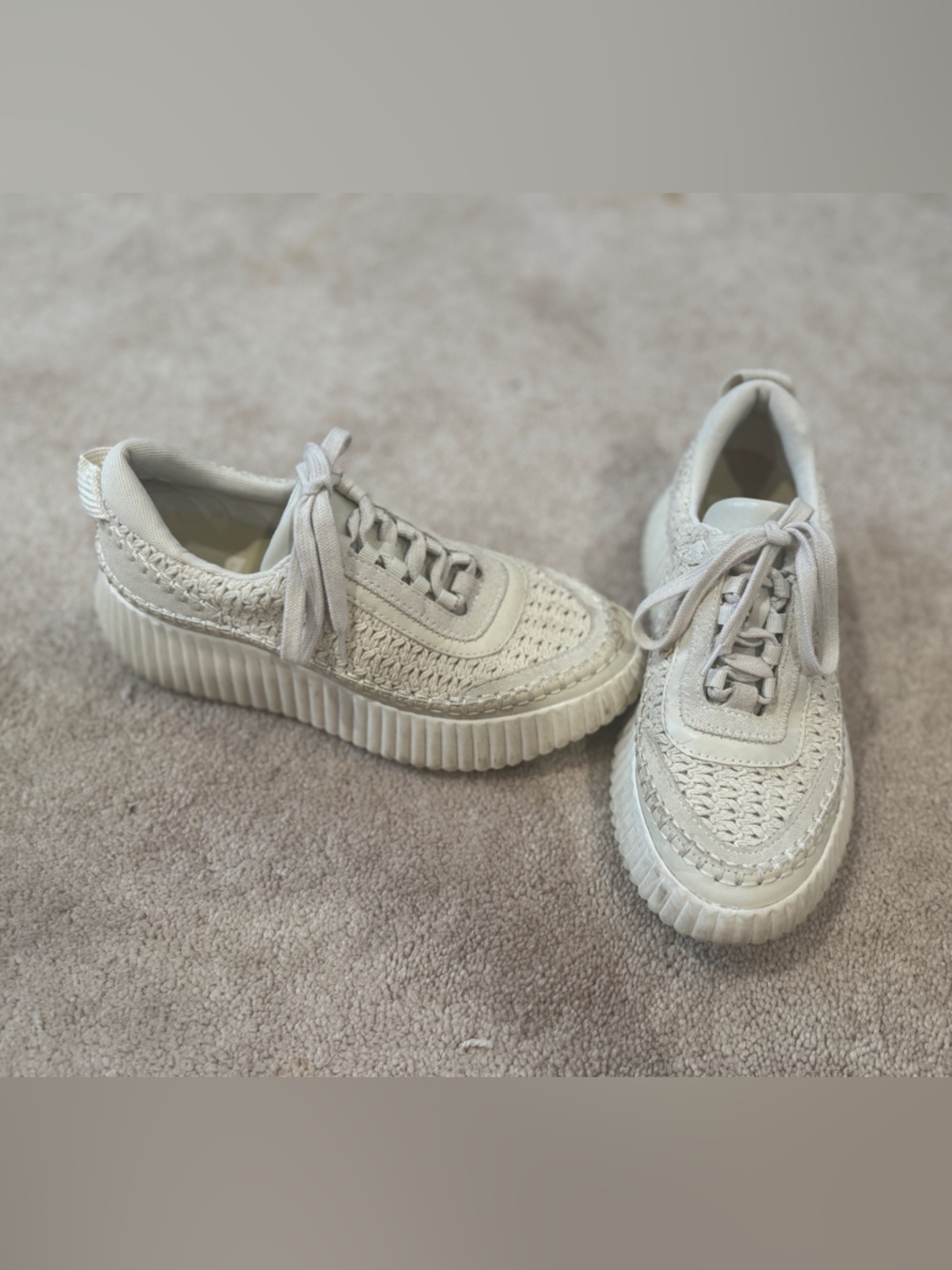 Dolce Vita Cream Crochet Platform Sneakers